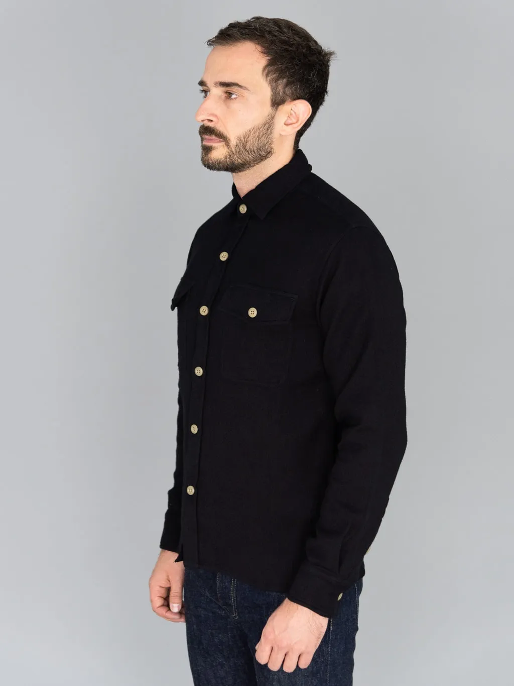 3sixteen CPO Shirt Black Overdye Sashiko