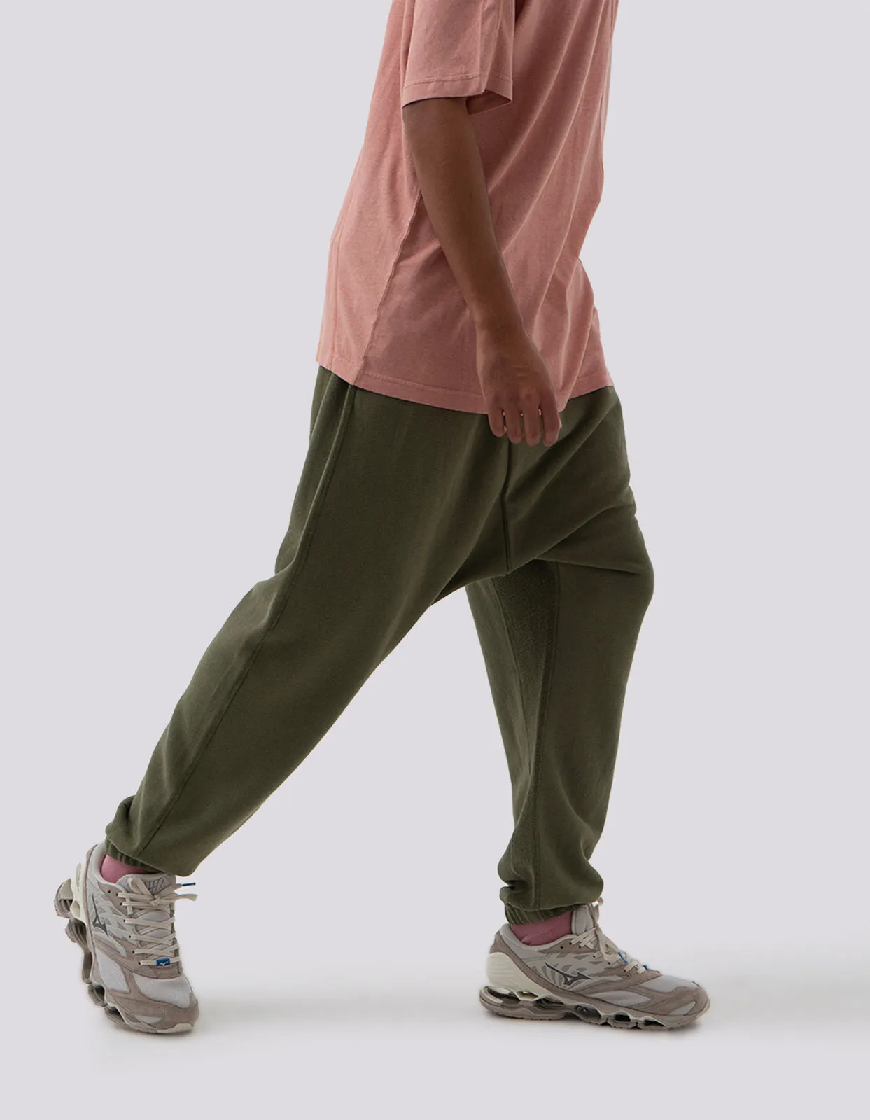 5003 Kesagiri Hemp Low Sweatpants Olive OG-107F