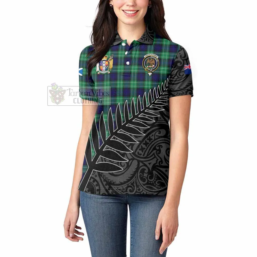 Abercrombie Crest Tartan Women's Polo Shirt with New Zealand Silver Fern Half Style