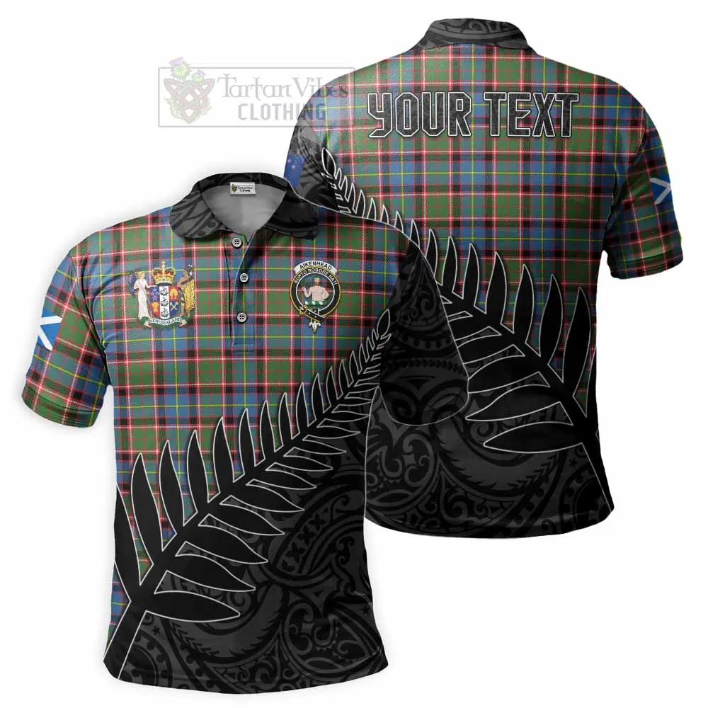 Aikenhead Crest Tartan Polo Shirt with New Zealand Silver Fern Half Style