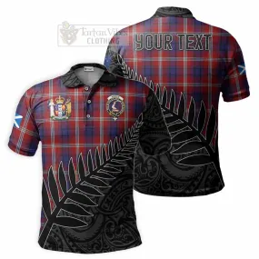 Ainslie Crest Tartan Polo Shirt with New Zealand Silver Fern Half Style