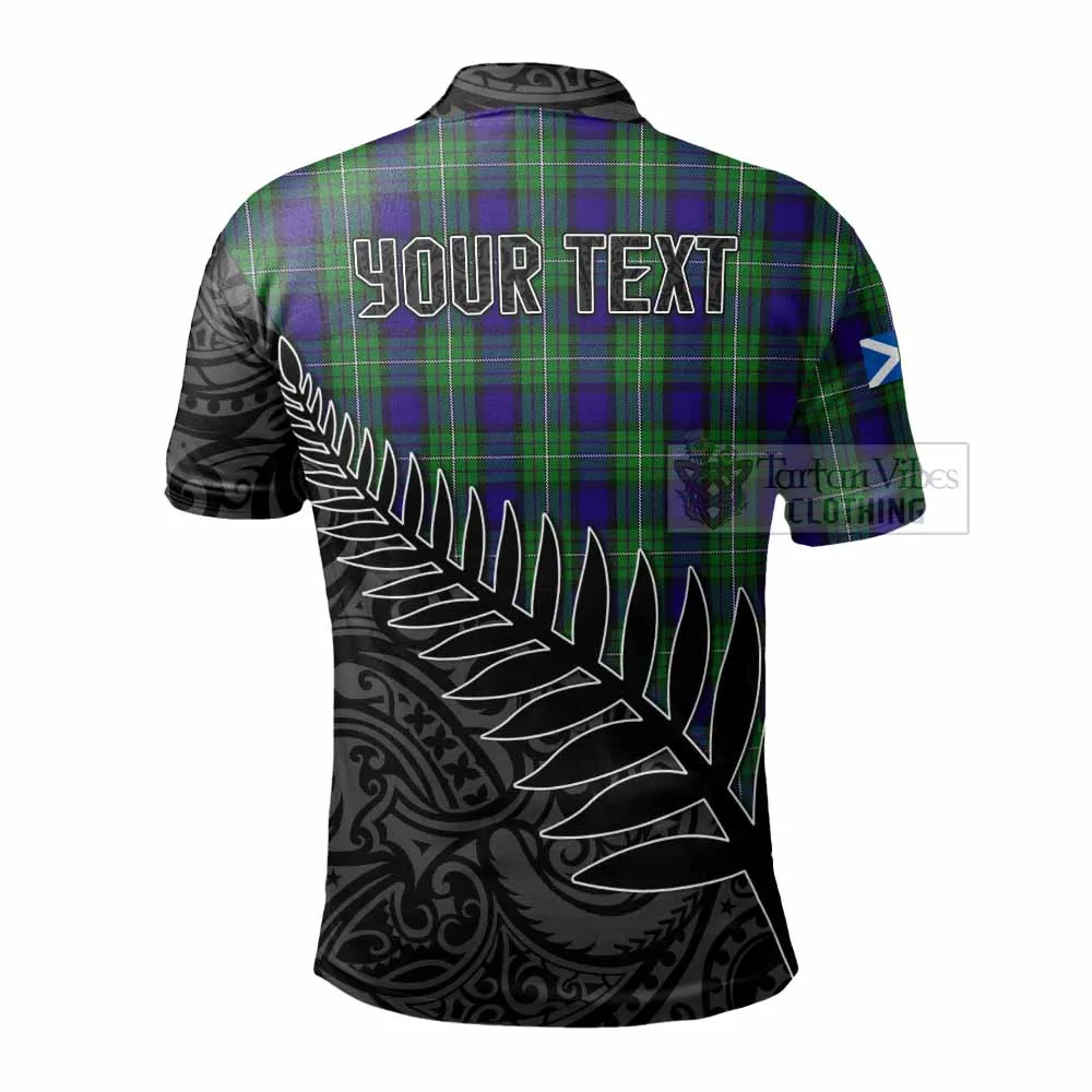 Alexander Crest Tartan Polo Shirt with New Zealand Silver Fern Half Style