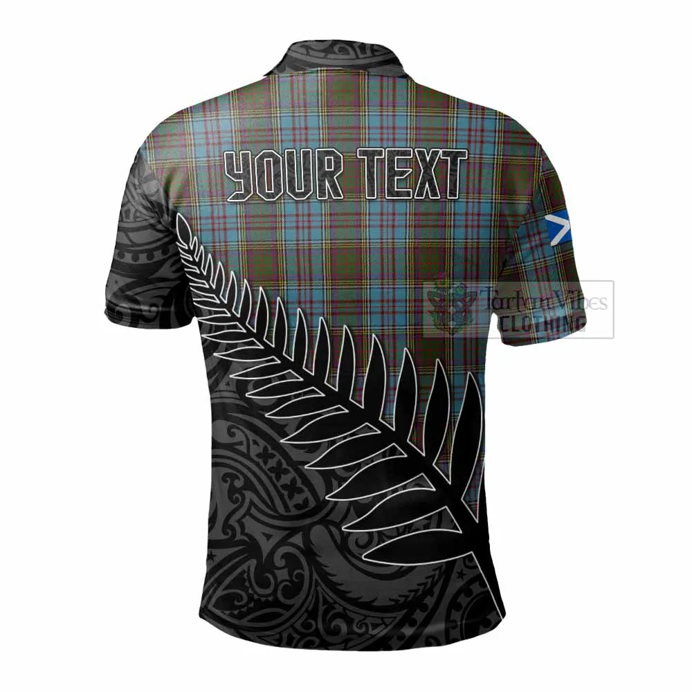 Anderson Crest Tartan Polo Shirt with New Zealand Silver Fern Half Style