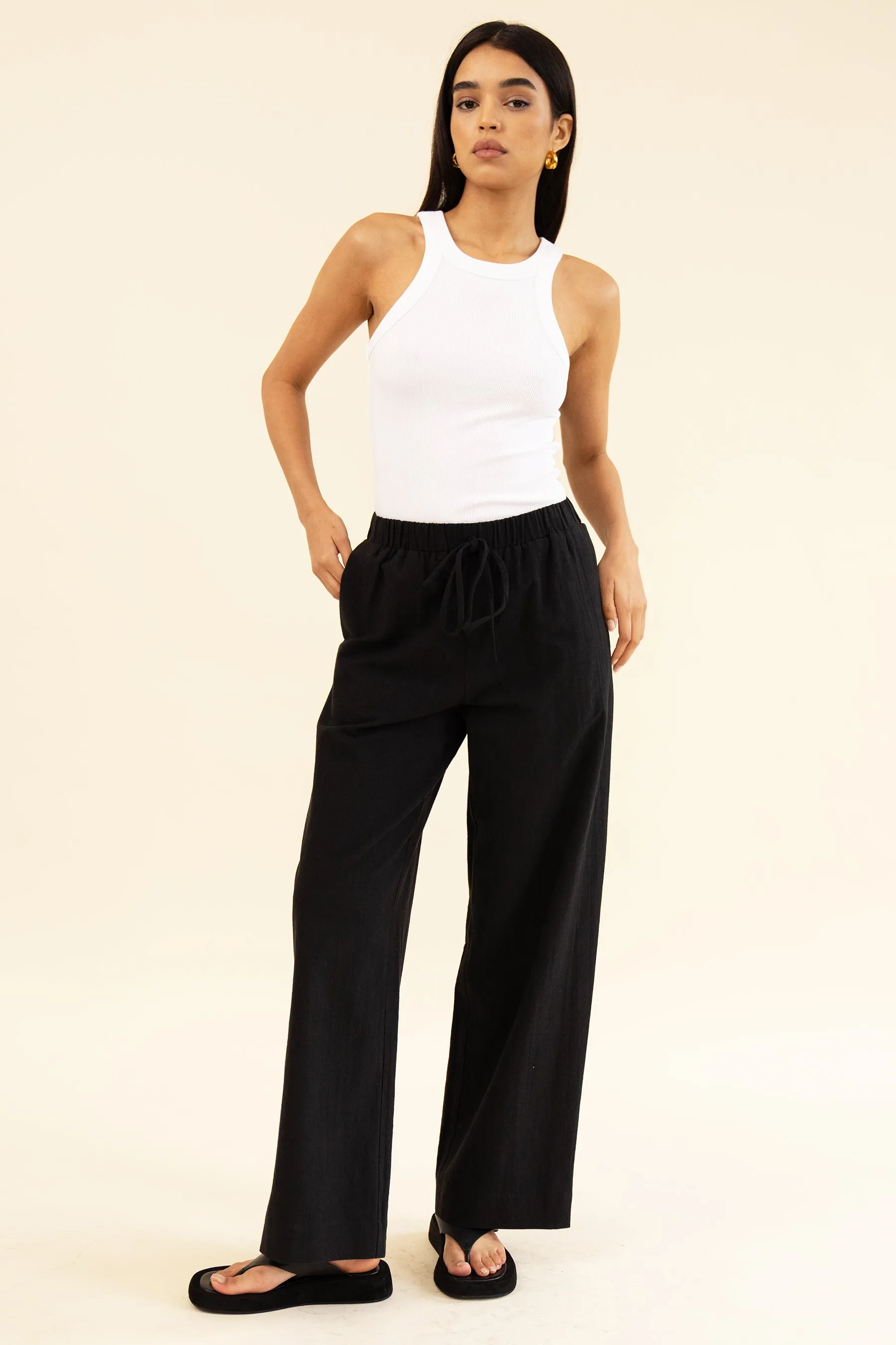 APARTMENT PANT - LINEN NOIR