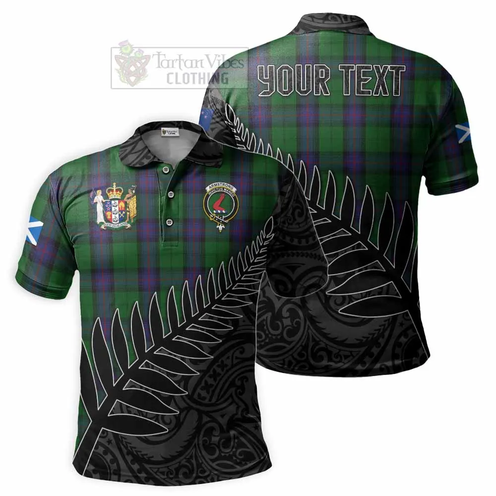 Armstrong Crest Tartan Polo Shirt with New Zealand Silver Fern Half Style