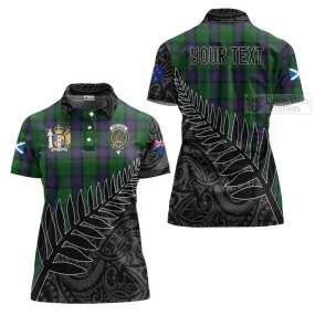 Armstrong Crest Tartan Women's Polo Shirt with New Zealand Silver Fern Half Style