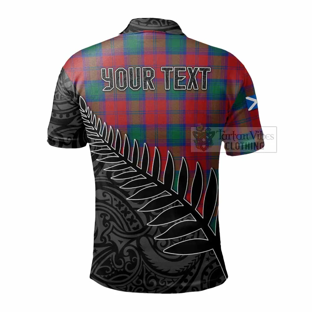 Auchinleck (Affleck) Crest Tartan Polo Shirt with New Zealand Silver Fern Half Style