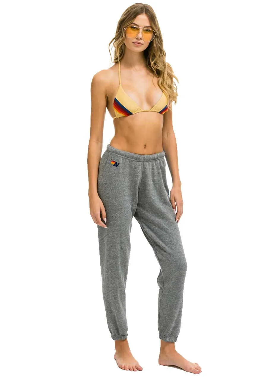 Aviator Nation Women's 5 Stripe Sweatpants - Heather Grey Blue