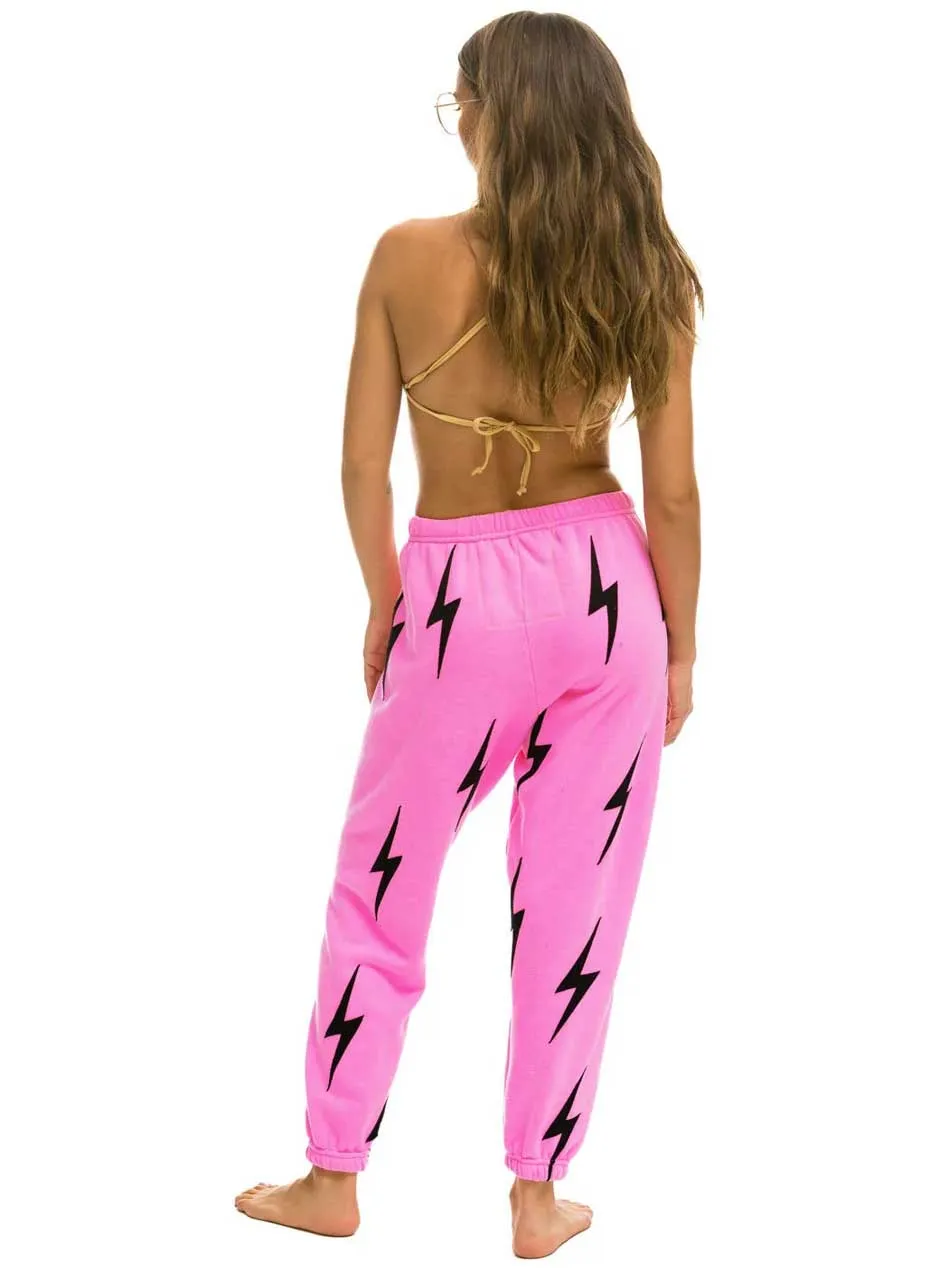 Aviator Nation Women's Bolt Stitch Repeat Sweatpants - Neon Pink