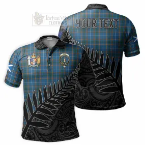 Bain Crest Tartan Polo Shirt with New Zealand Silver Fern Half Style