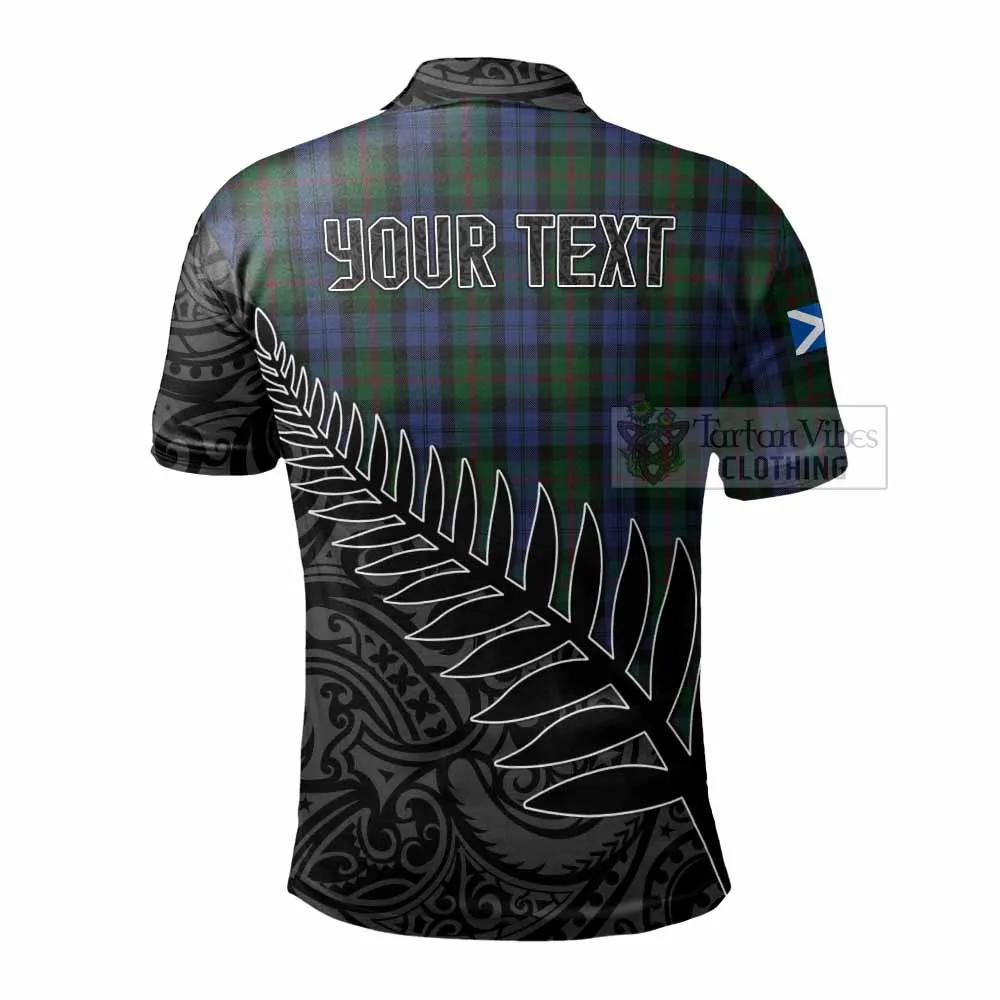 Baird Crest Tartan Polo Shirt with New Zealand Silver Fern Half Style