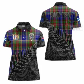 Beattie (Beatty) Crest Tartan Women's Polo Shirt with New Zealand Silver Fern Half Style