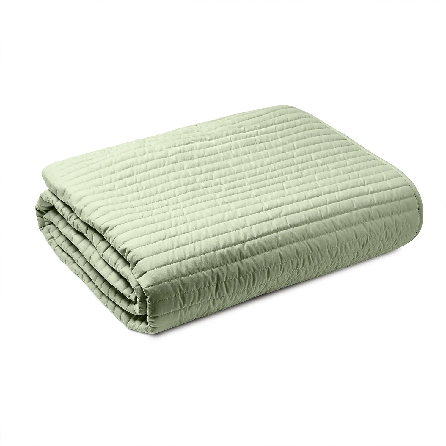 Bianca Sage Green Quilted Lines Bedspread (220cm x 230cm)