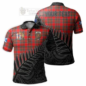 Binning Crest Tartan Polo Shirt with New Zealand Silver Fern Half Style