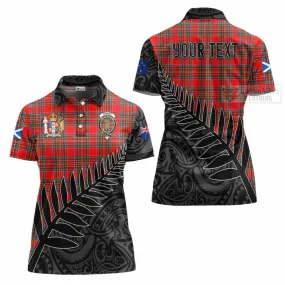 Binning Crest Tartan Women's Polo Shirt with New Zealand Silver Fern Half Style