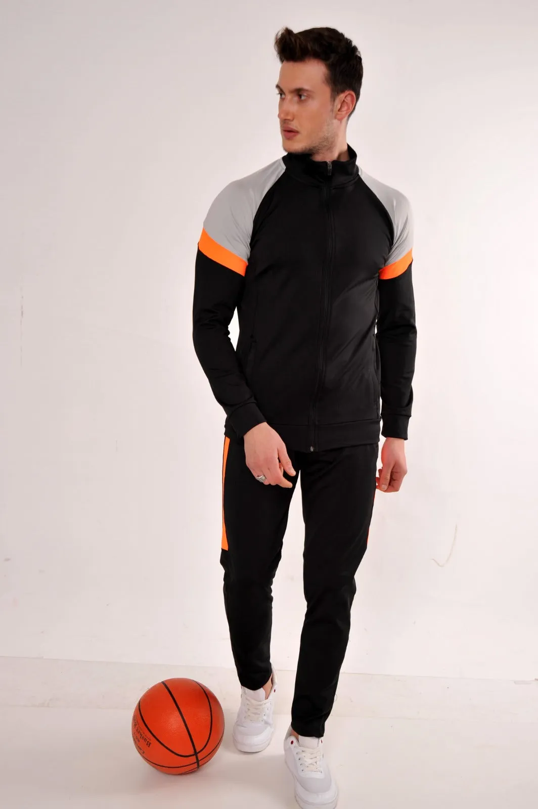 Black with Orange Gradient Tracksuit Set (2pcs)