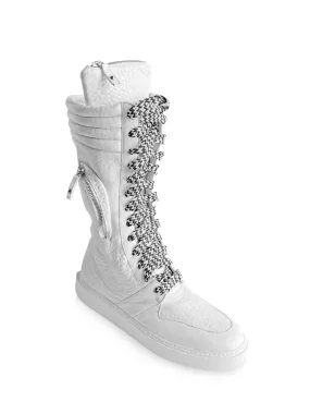 BLAINE WHITE CARGO SNEAKER BOOTS