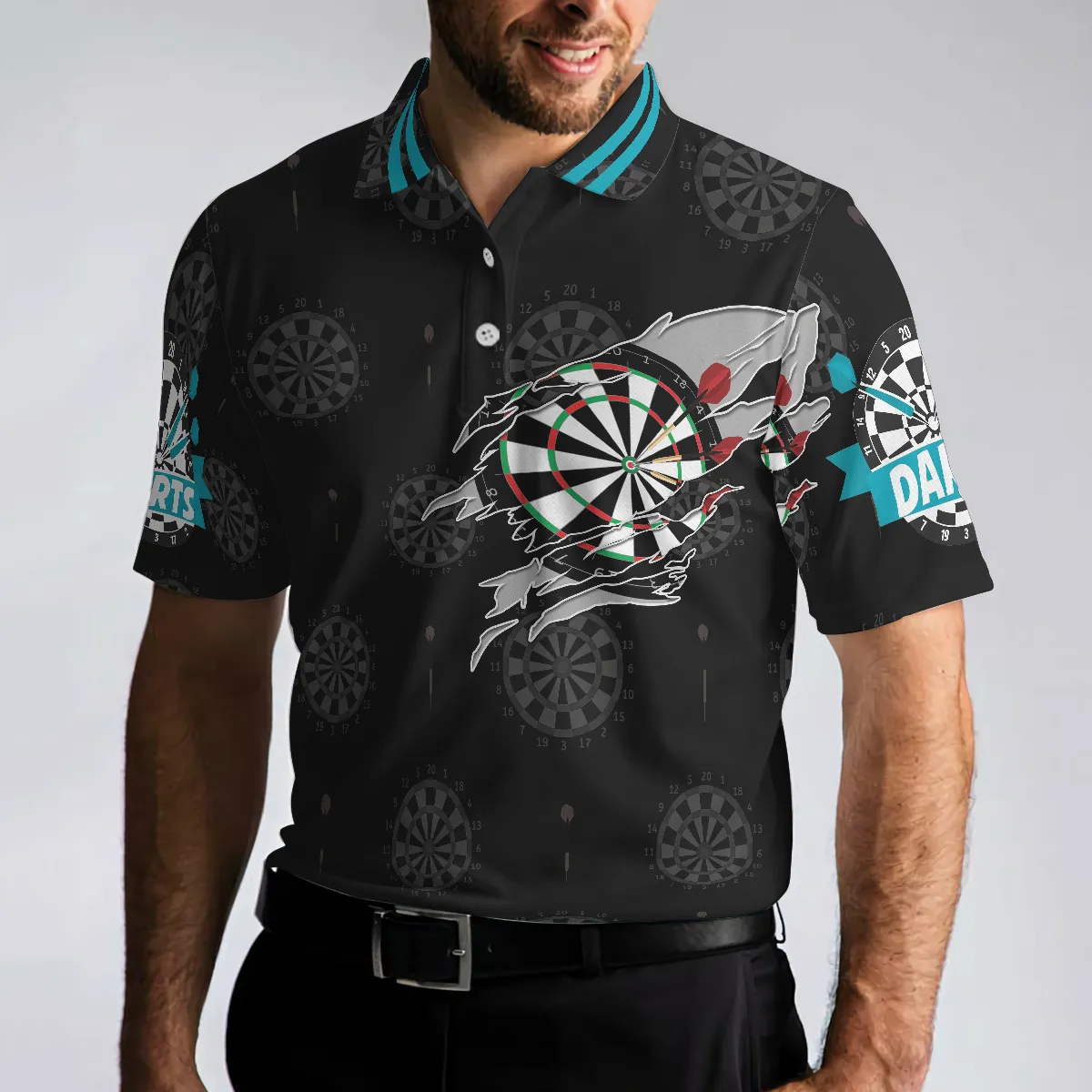 Born To Play Darts Shirt For Men Polo Shirt, Black Darts Shirt, Top Gift Idea For Male Darts Players