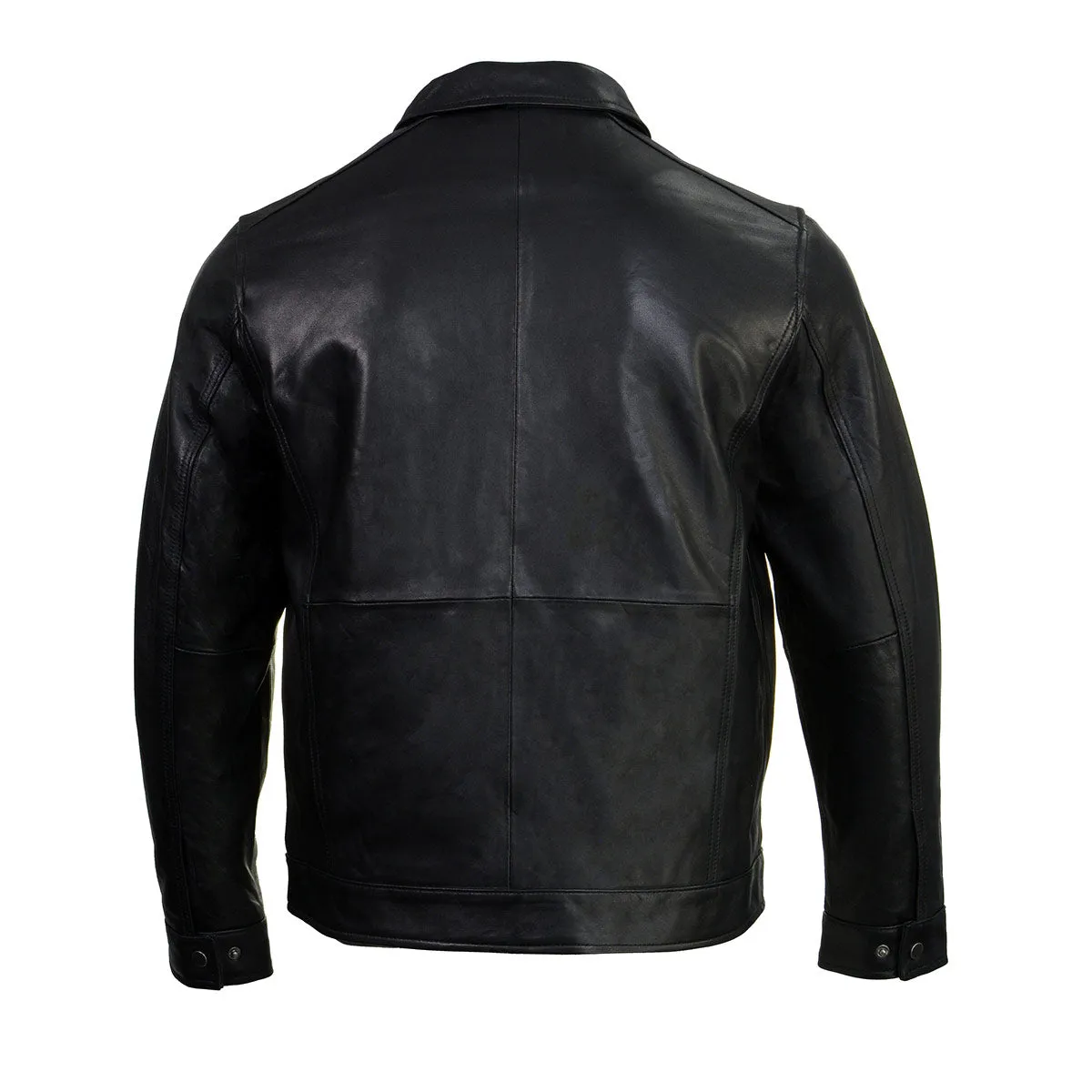 Boston Harbour 1.0 Men's Black New Zealand Lamb Leather Fashion Car Coat Jacket SFM1899