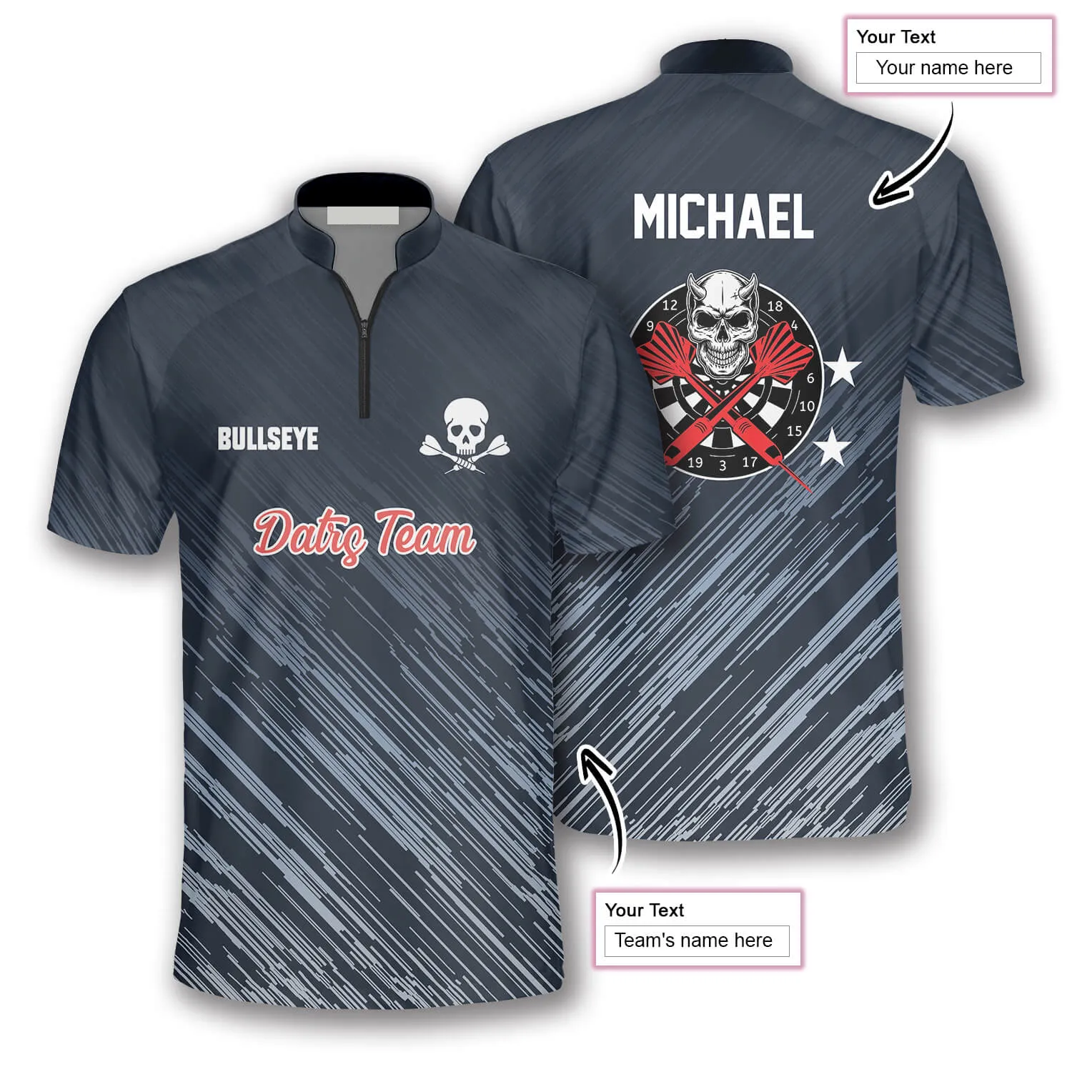 BullEye Silver Meteors Custom Darts Jerseys for Men, Idea Gift for Dart Lovers