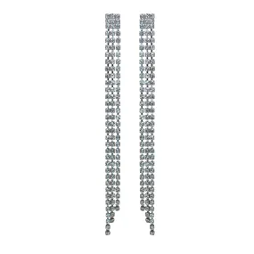 C Major Crystal Chain Earrings - Pair