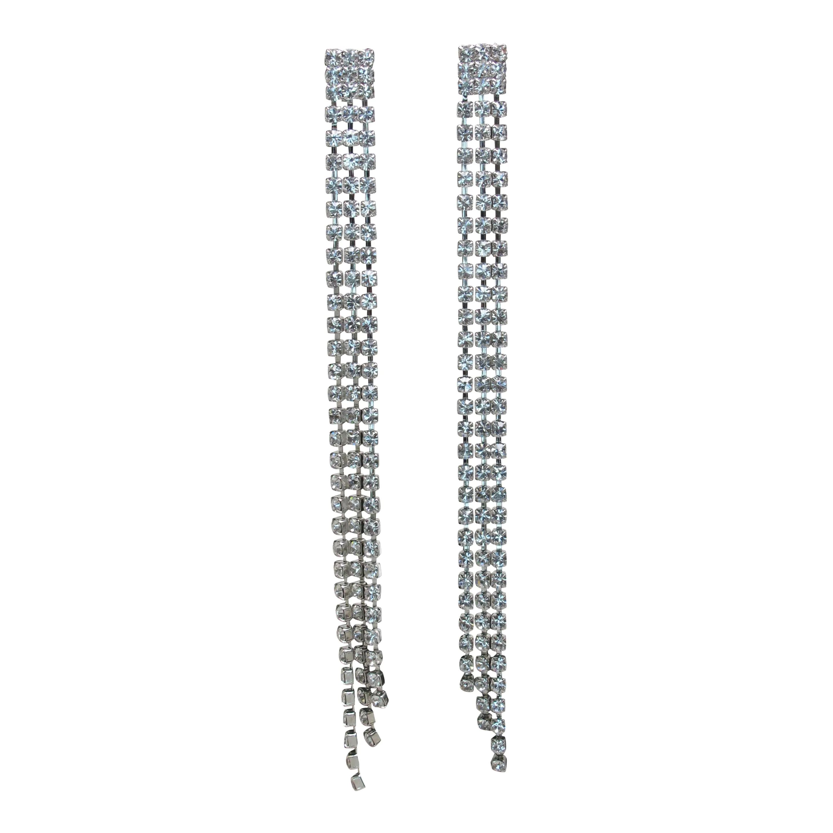 C Major Crystal Chain Earrings - Single