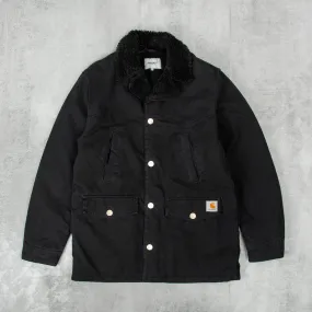 Carhartt WIP Newman Coat - Black Heavy Stone Wash