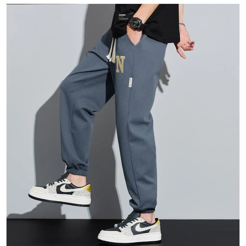 Casual Tapered Knitted Letter Sweatpant