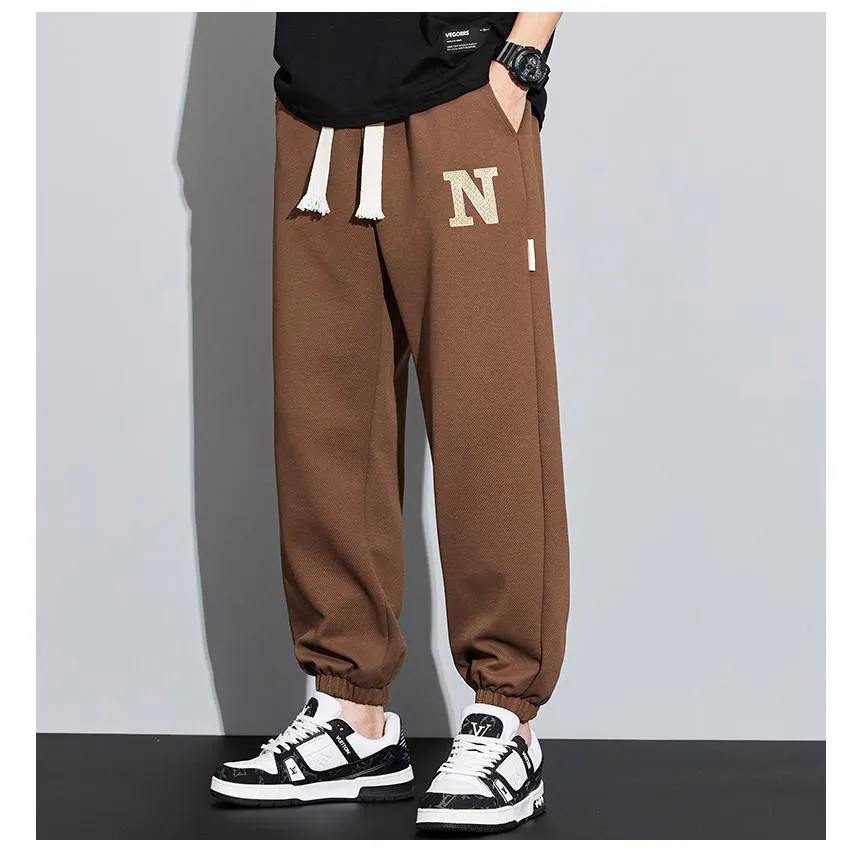 Casual Tapered Knitted Letter Sweatpant