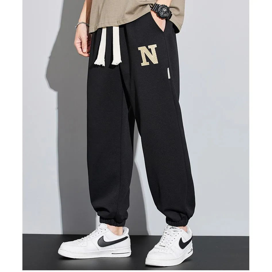 Casual Tapered Knitted Letter Sweatpant