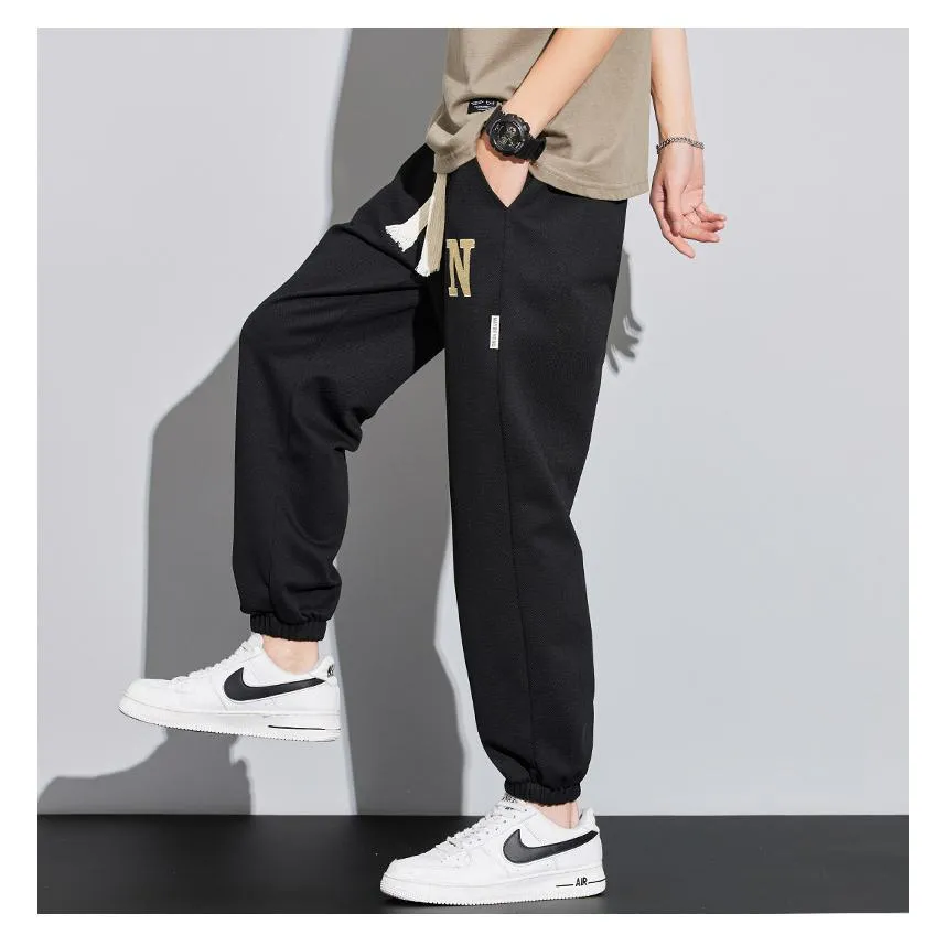 Casual Tapered Knitted Letter Sweatpant