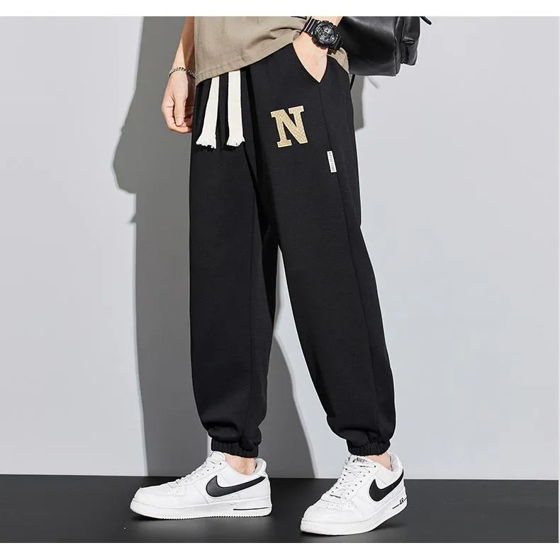 Casual Tapered Knitted Letter Sweatpant