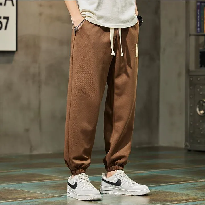 Casual Tapered Knitted Letter Sweatpant