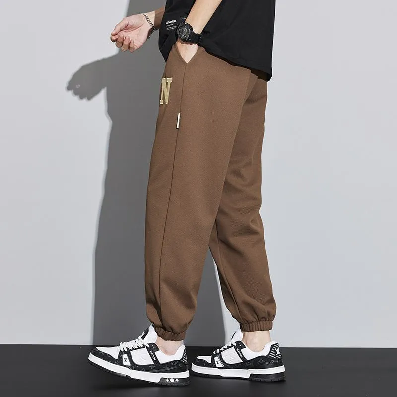 Casual Tapered Knitted Letter Sweatpant