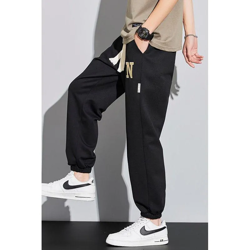 Casual Tapered Knitted Letter Sweatpant