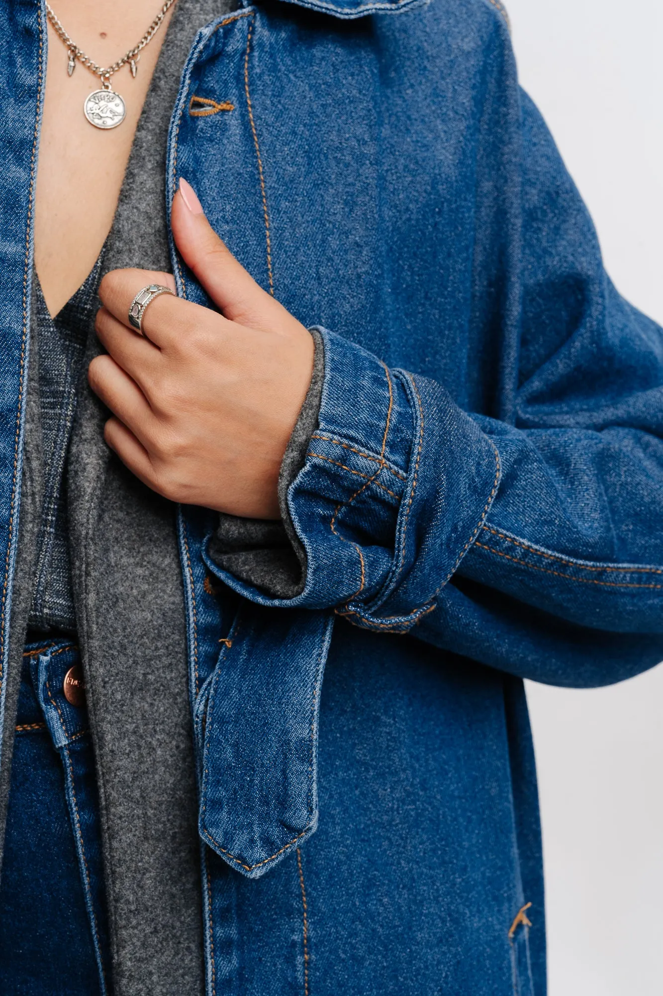 Classic Denim Trench Coat