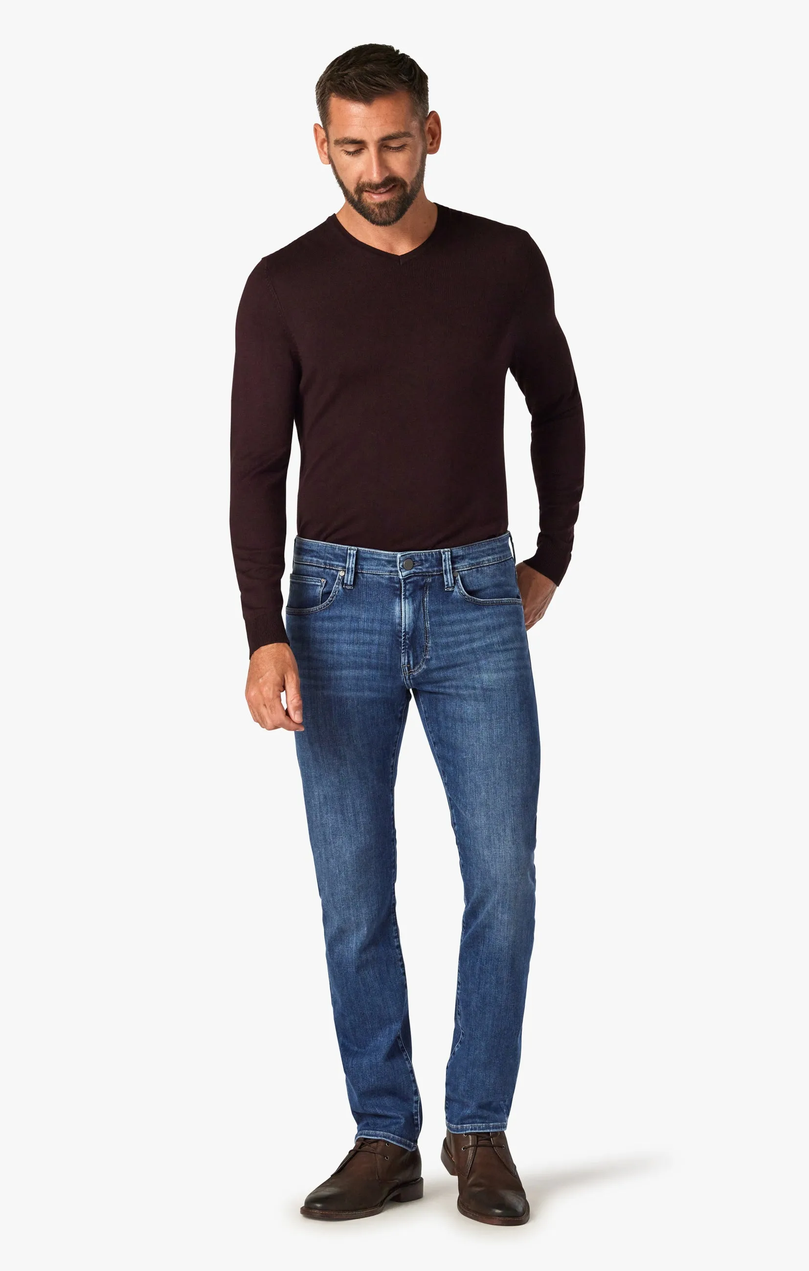 Cool Tapered Leg Jeans In Mid Brushed Refined