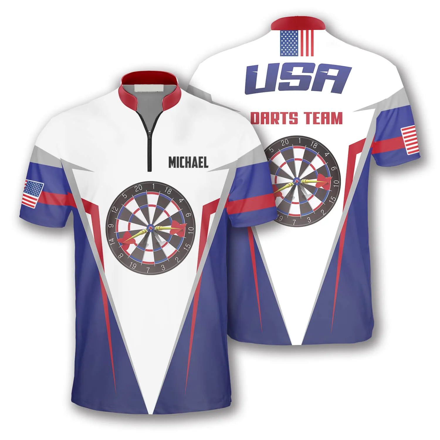 Dart Board USA Custom Darts Jerseys for Men, Personalized Name Team Name Dart Shirt, Dart USA Shirt