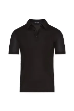 David August Mercerized Cotton Polo Black