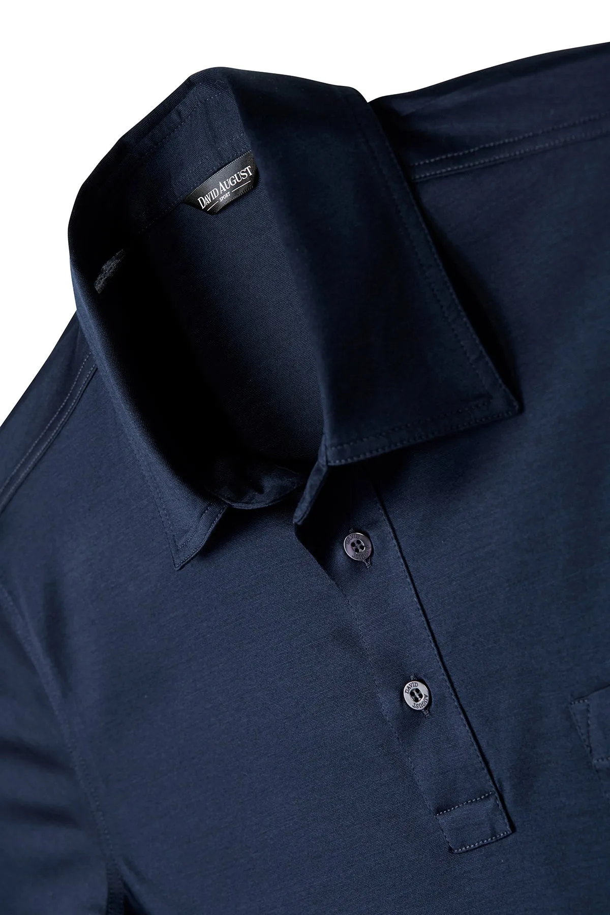 David August Mercerized Cotton Polo Navy