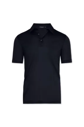 David August Mercerized Cotton Polo Navy