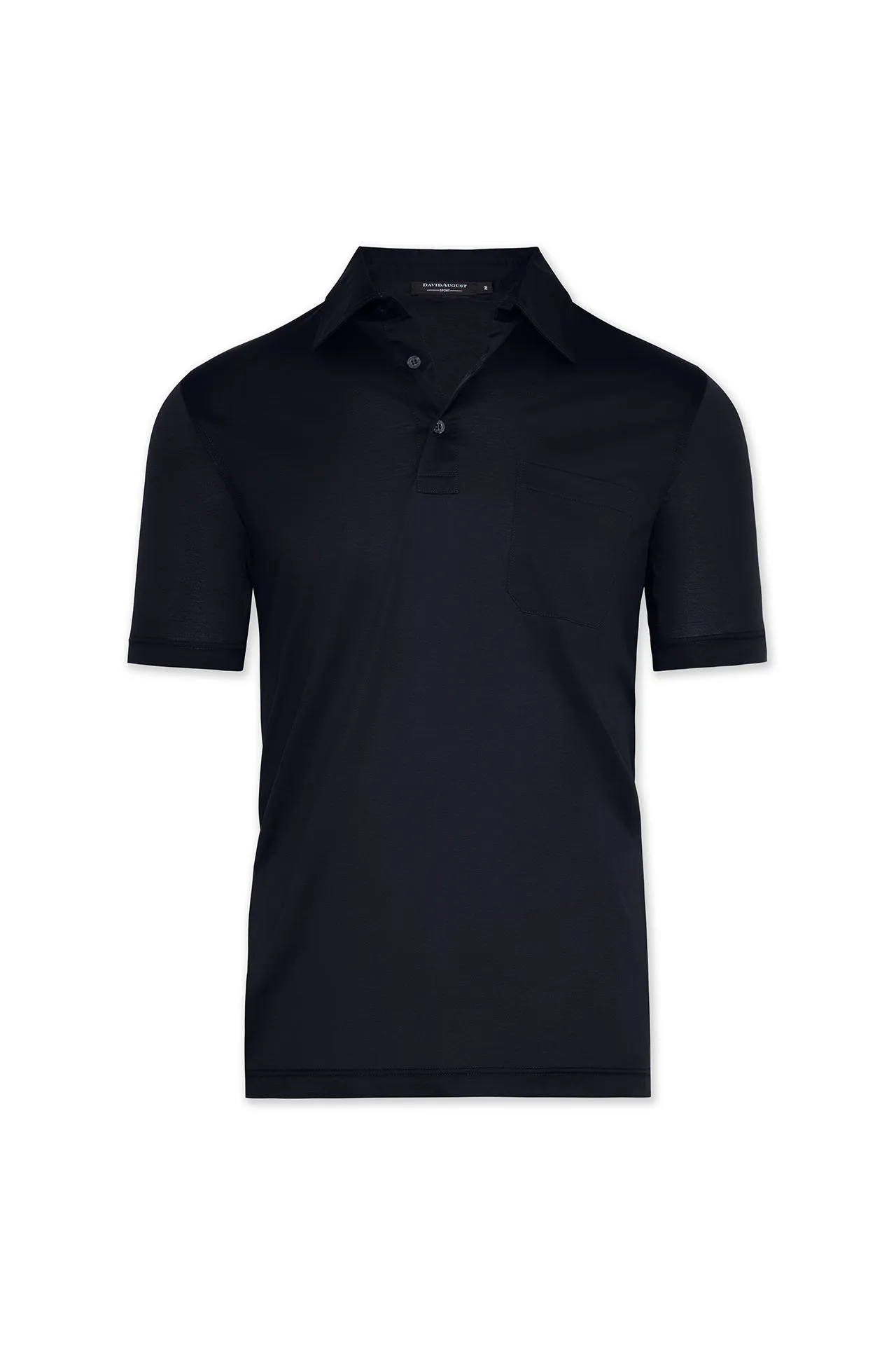 David August Mercerized Cotton Polo Navy