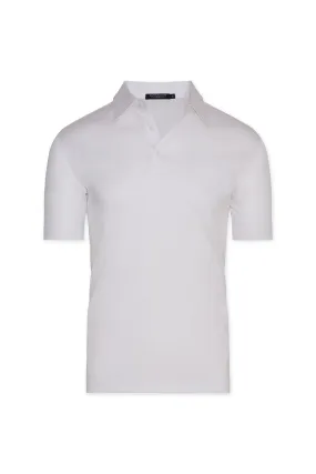 David August Mercerized Cotton Polo White