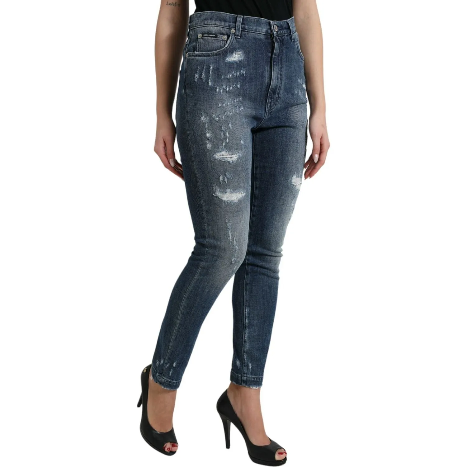 Dolce & Gabbana Elegant High Waist Stretch Denim Jeans