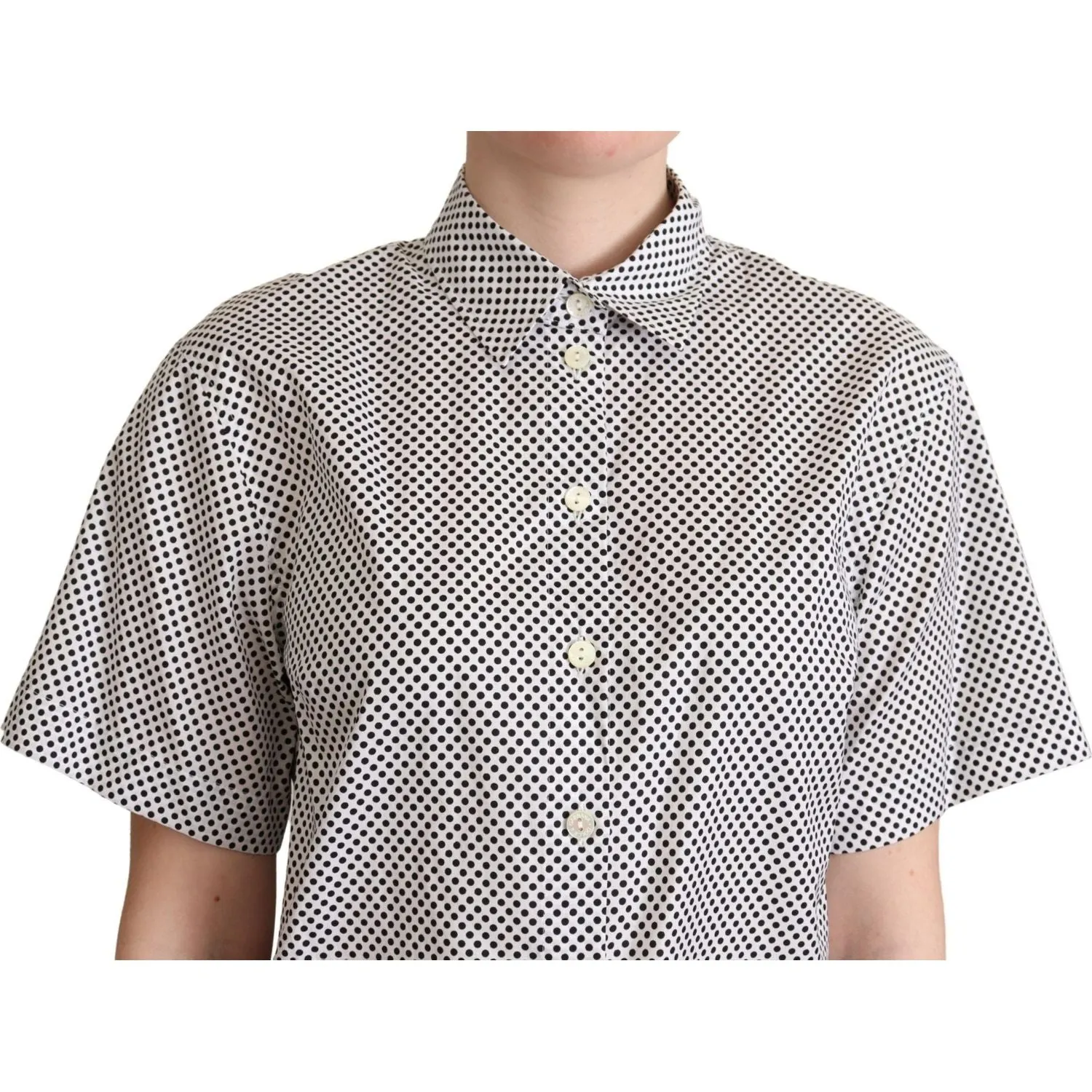 Dolce & Gabbana Elegant Polka Dot Cotton Polo Top