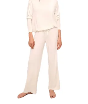 Eberjey Women Cozy Time Wide Leg Pants Ivory