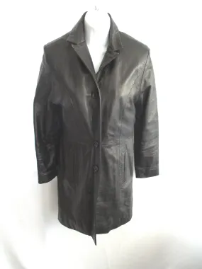 E.P. VERA PELLE LEATHER flight Moto Riding jacket coat BLACK Biker 40