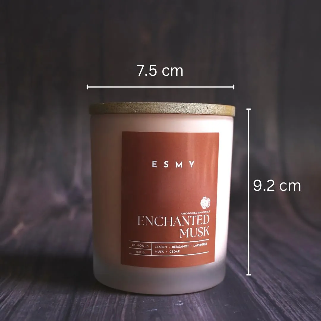 ESMY Soy Wax Scented Candle | Enchanted Musk | 30 Hours Burn Time | Non-Toxic, Long-Lasting, Premium Scented Candle for Home Decor, Gifting & Aromatherapy