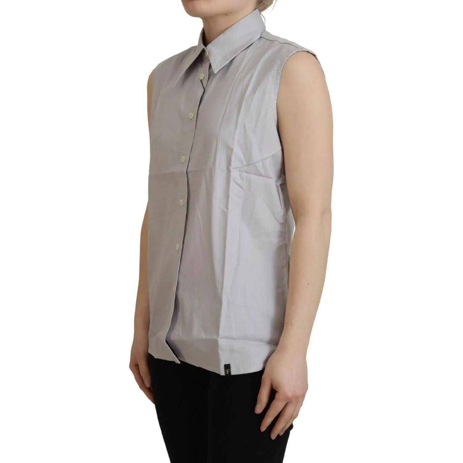 Ferre Elegant Sleeveless Cotton Polo Top