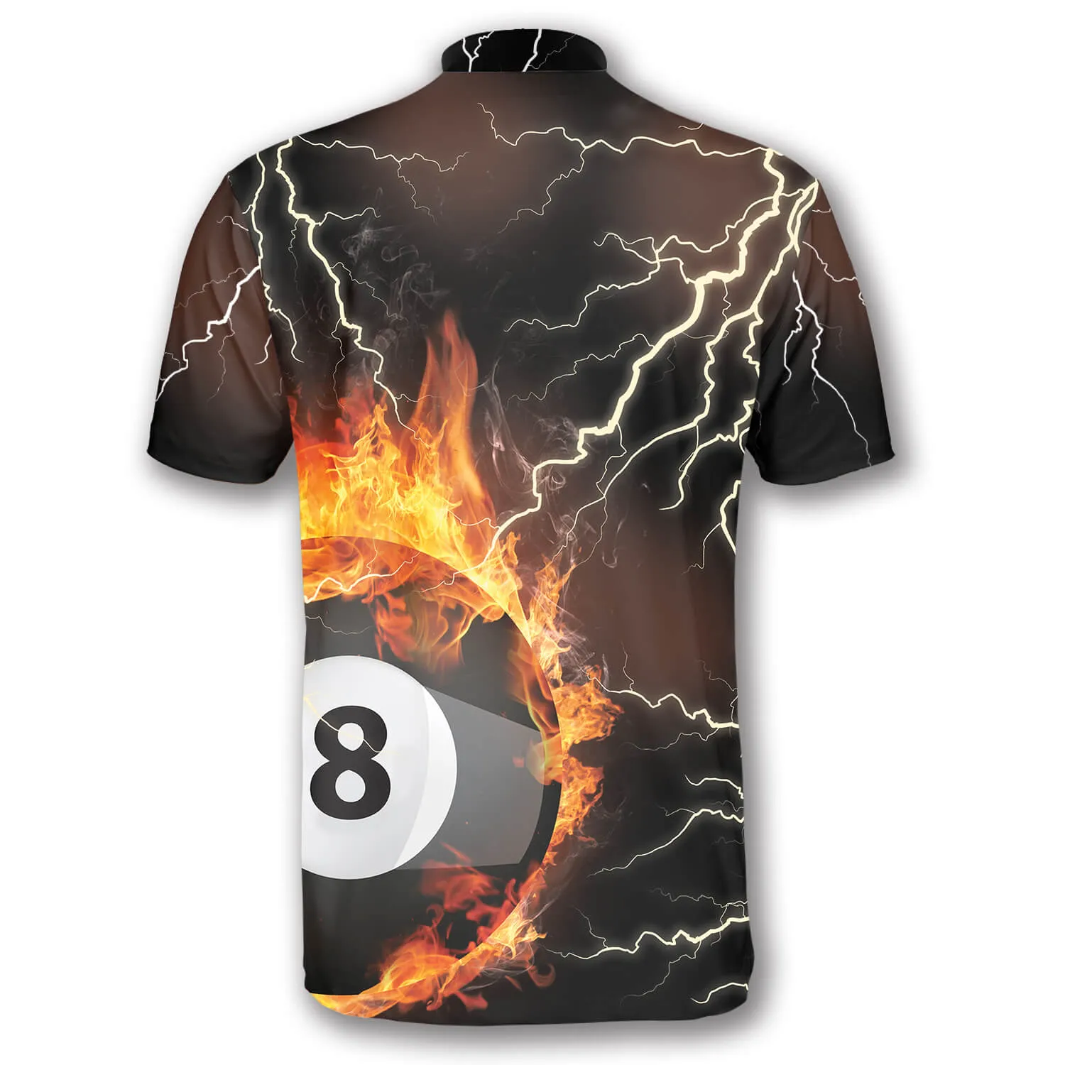 Fire Flame Lightning Custom Billiard Jerseys for Men, Perfect Gift for Billiard Player